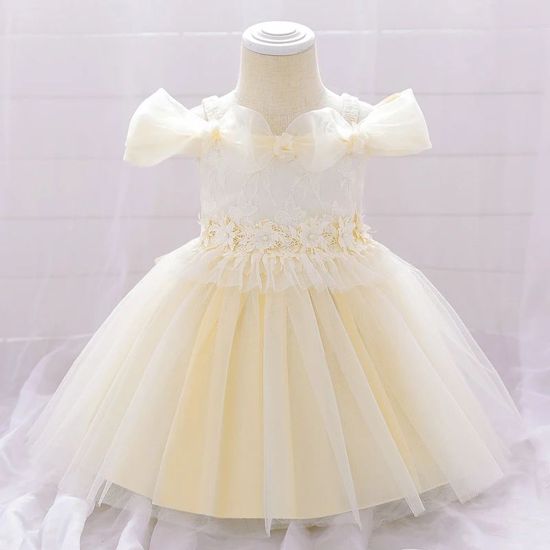 Newborn 1 Year Birthday Dress For Baby Girl Clothes Flower Christening Princess Dress One Shoulder Girls Party Gown Vestidos