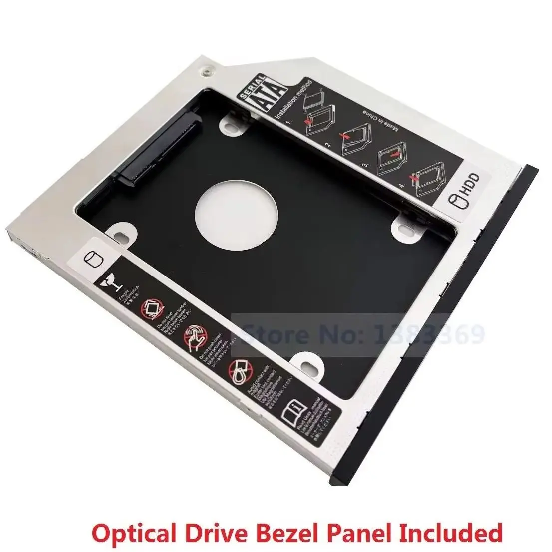 with Bezel Panel 2nd Secondary 2.5 SATA HDD SSD Hard Drive Optical bay Caddy Frame Bracket Tray for Dell Latitude E4300 E4310