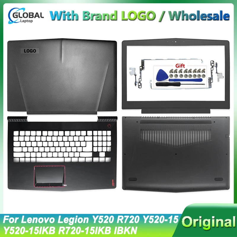 lenovo legion laptop lcd tampa traseira moldura frontal dobradicas palmrest caixa inferior y520 r720 y52015 y520 15ikb r720 15ikb ibkn 01