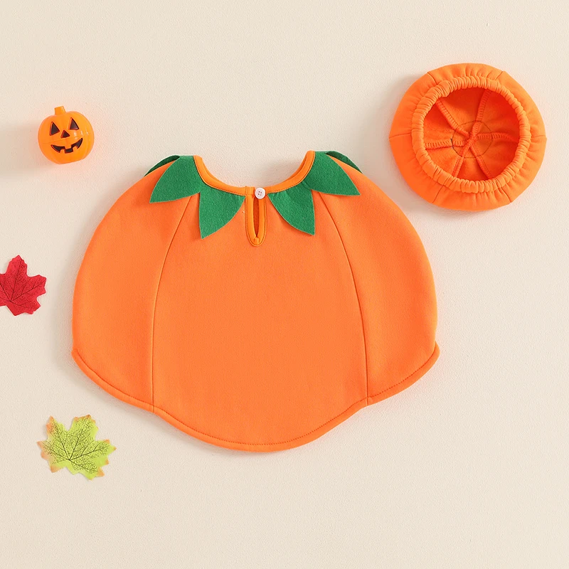 Unisex Toddler Baby Boy Girl Pumpkin Costume Halloween Cotumes Pumpkin Top Hat Halloween Outfit Coslpay Clothes