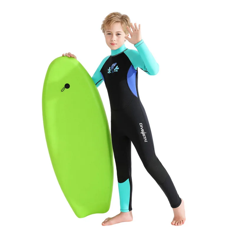 3MM dzieci neoprenowy jednoczęściowy nurkowanie z rurką sporty wodne na świeżym powietrzu plaża WetSuit dzieci nurkowanie kajakarstwo łowiectwo podwodne pływać kombinezon do nurkowania