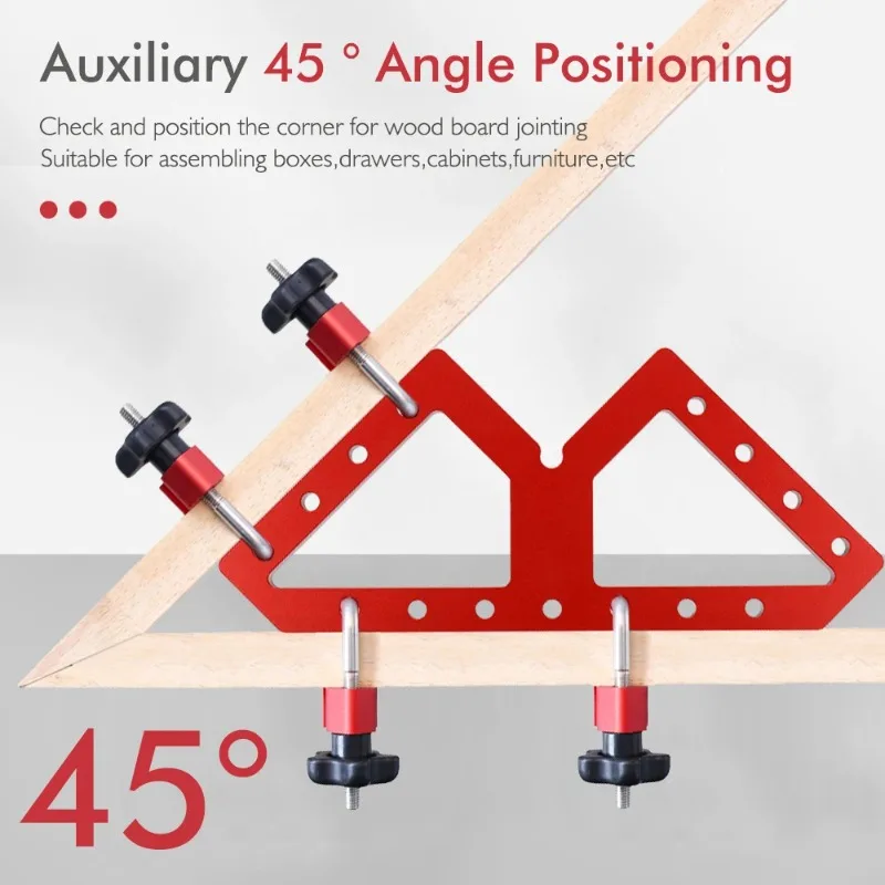 Square woodworking right angle clamp, fastening clip, aluminum alloy, W-shaped auxiliary fixture, sturdy and durable