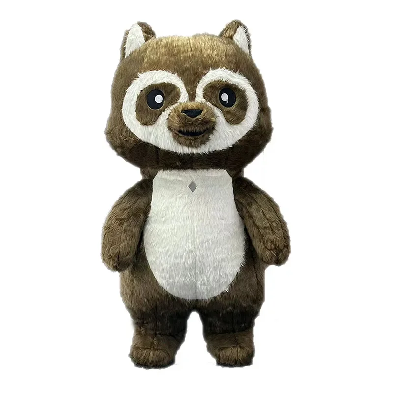 

2m / 2.6m Realistic Furry Raccoon Adult Inflatable Walking Mascot Costume Full Body Wearable Blow Up Suit FunnyOutfit no battery