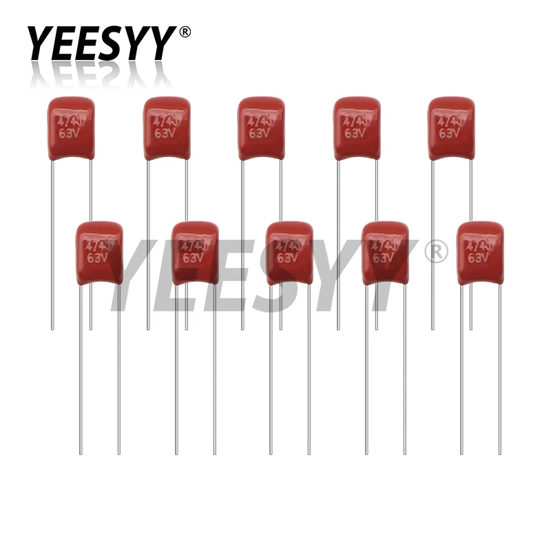 

10pcs Metallized Polypropylene Film Capacitor 63V 105 474 5MM 1UF 0.47UF 105J 474J 470NF CBB Capacitors