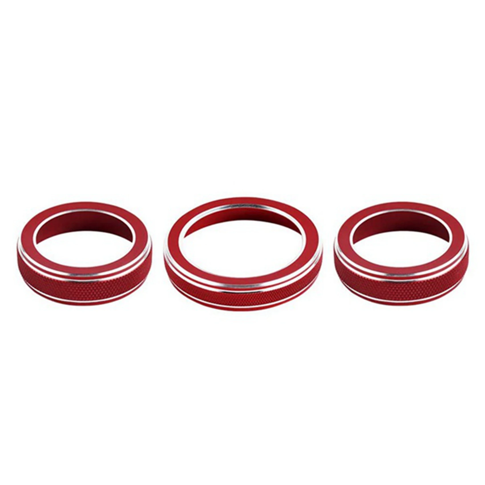 1Set Air Conditioner Knob Cover Volume Knob Cover For-Jeep Grand -Cherokee 2014-2021 Red