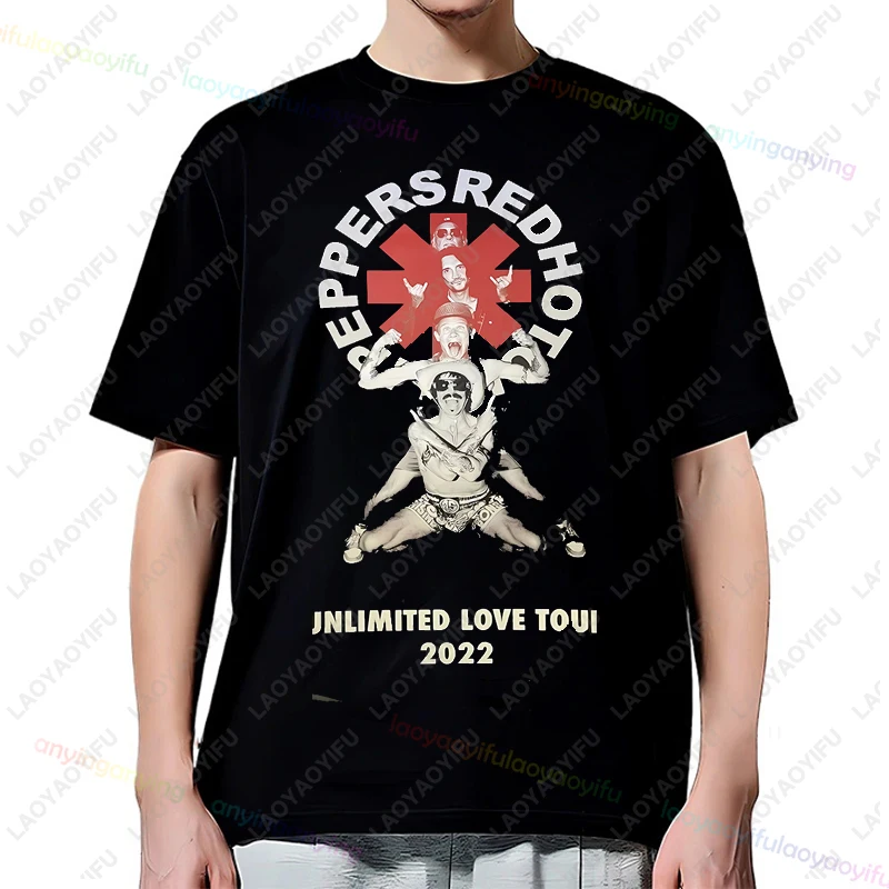 Rock Band -Red-Hot-Chili-Peppers- Printed Men's T-Shirt Cotton Casual O-Neck Short Sleeve Women‘s Streetwear Hip Hop Tees Tops
