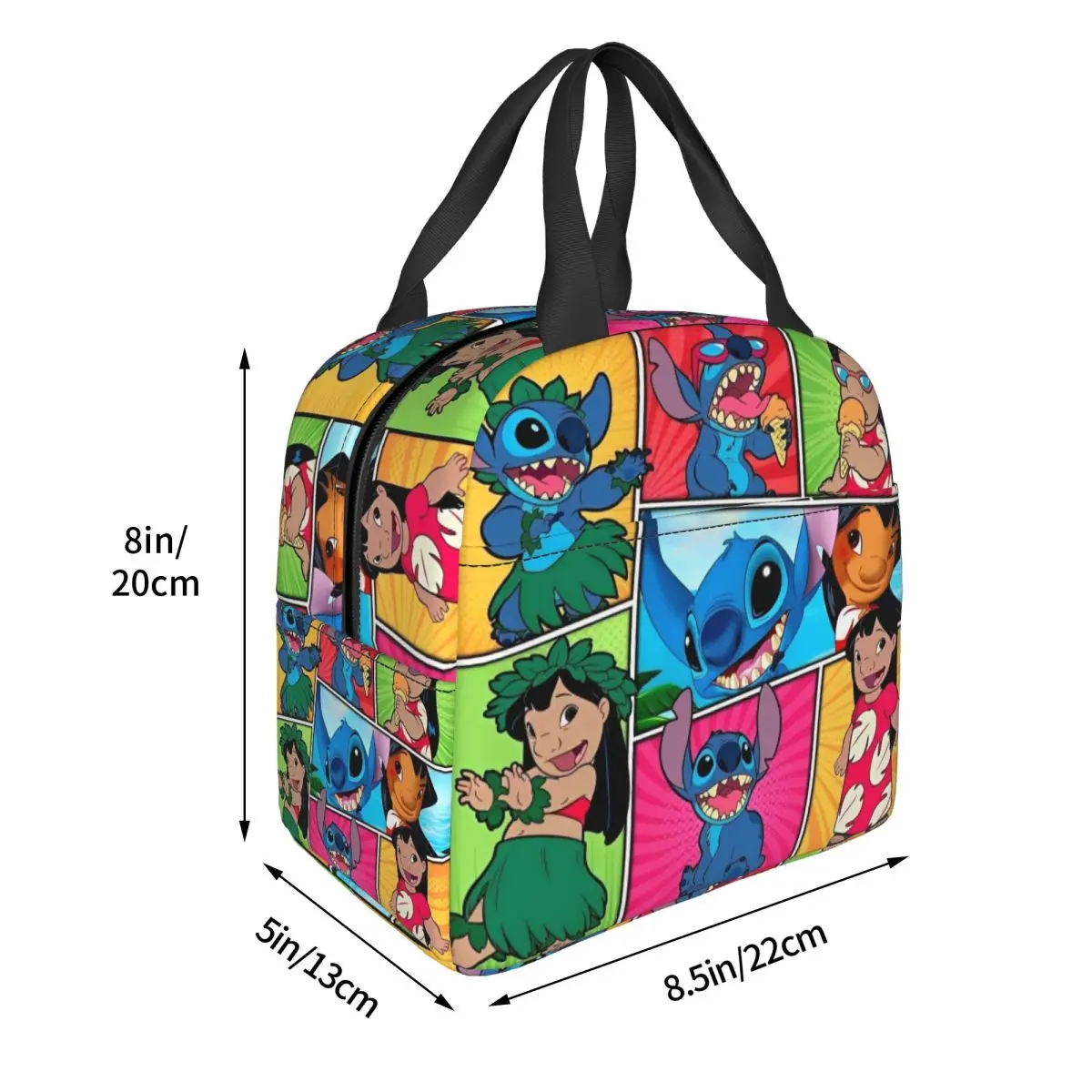 حقيبة غداء ليلو آند ستيتش للنساء، صندوق غداء، حقيبة تبريد للعمل الممتع، حقائب طعام أكسفورد معزولة محمولة