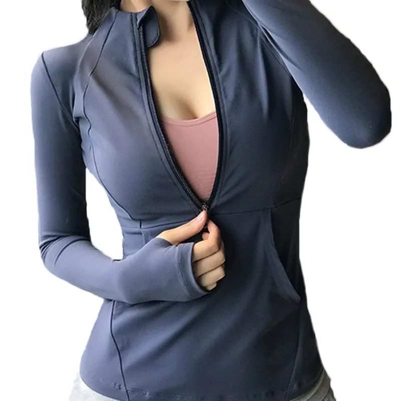 Aiithuug half zipper thumbhole yoga shirts long sleeve gym shirt sports zipper tops women running tops 8041