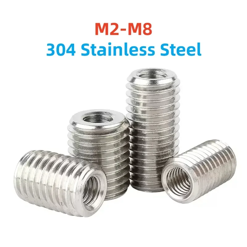 304 Stainless Steel Inside Outside Thread Adapter Screw Nuts M2 M3 M4 M5 M6 M8 Thread Conversion Socket Screw Nut