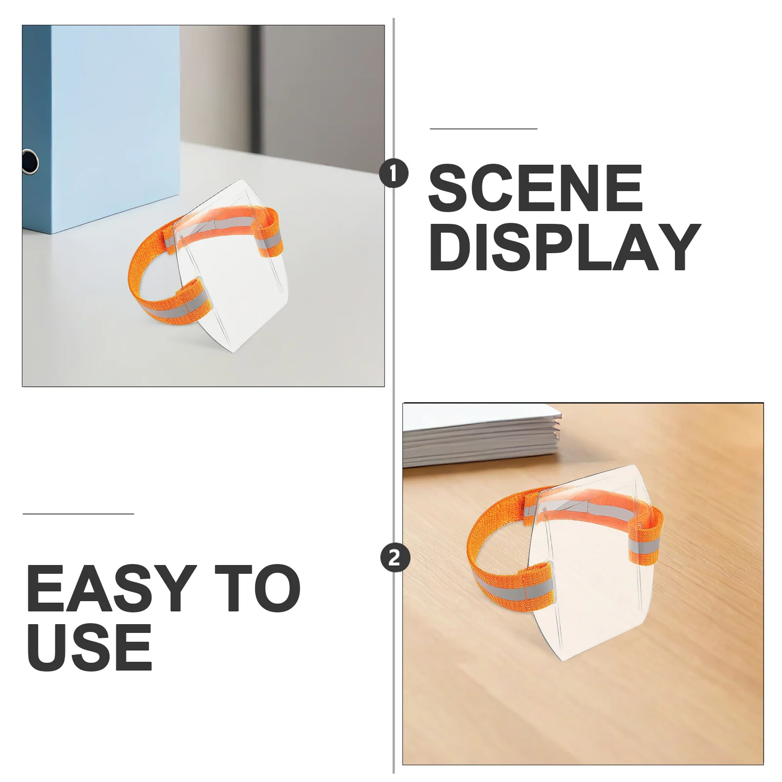 5 قطعة حاملي شارة الذراع قابل للتعديل مشرق شارة حامل بطاقة الهوية واضح الأمن شارة كم حامي بطاقة العمال