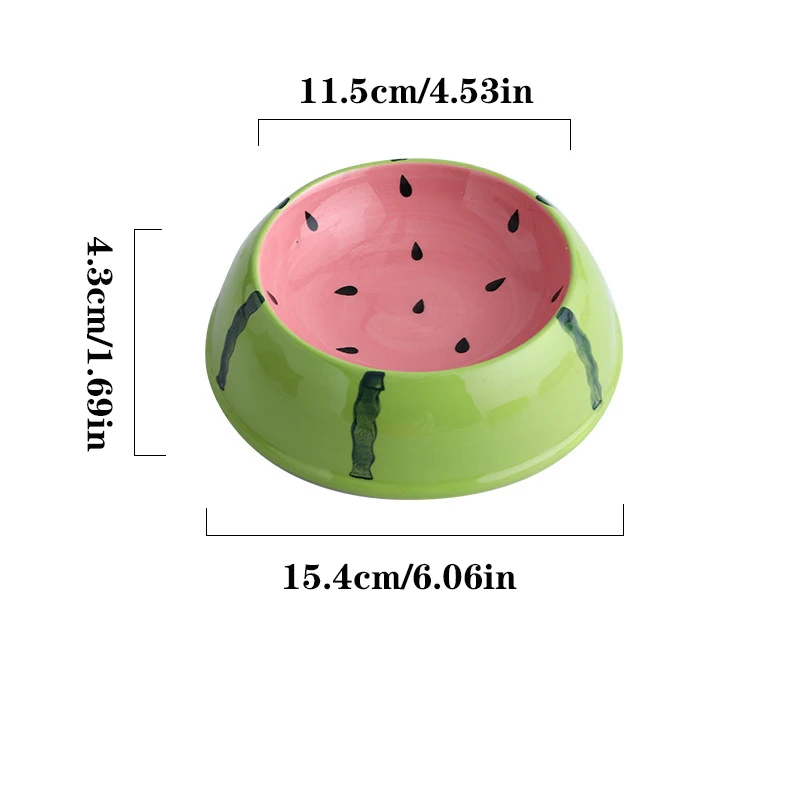 4 cute designs pet ceramics bowl watermelon strawberry shape cat food bowl small dog colorful water suppliers