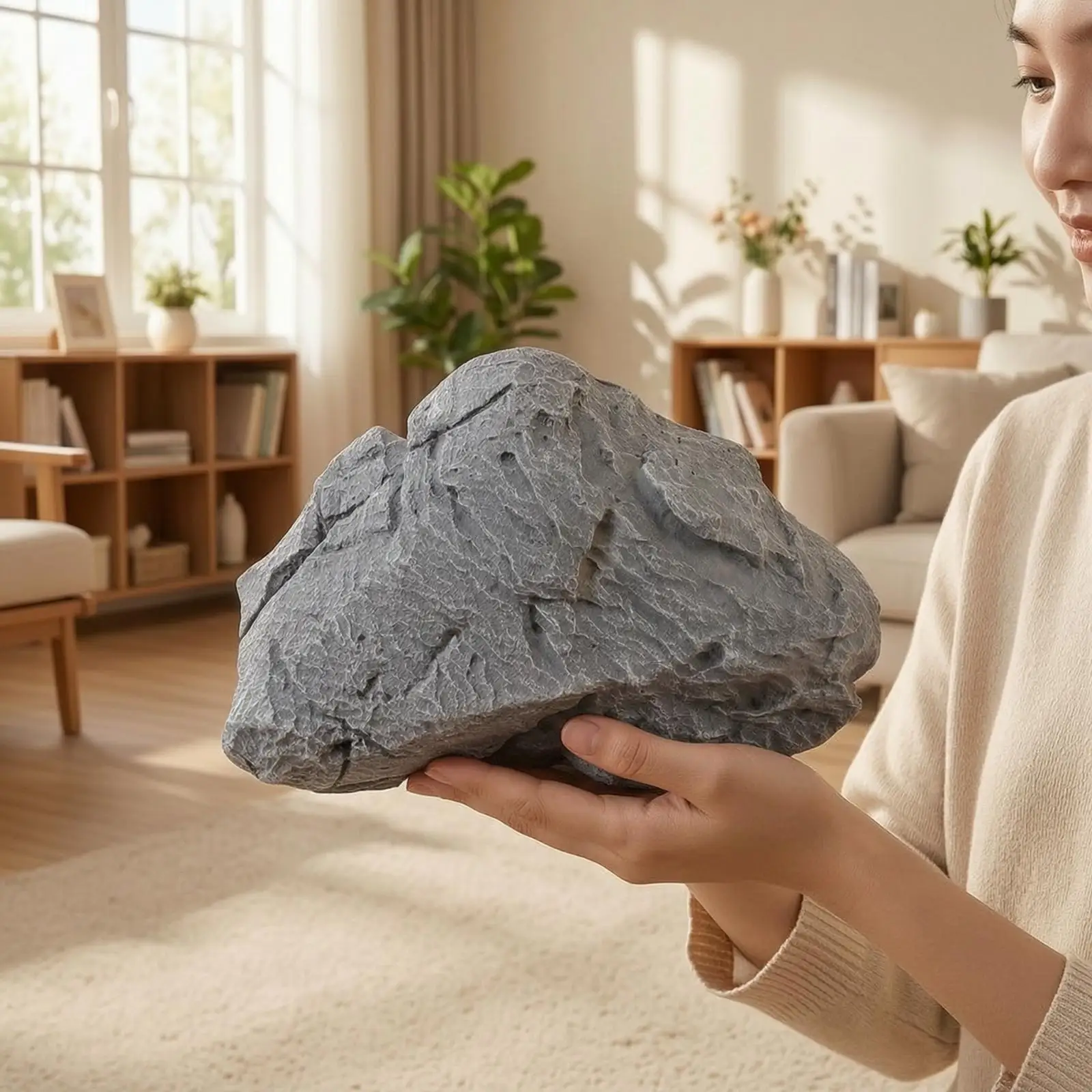Realistic Foam Faux Boulder Prop for Stage Production Creative Photography Set Indoor Outdoor Garden Decor