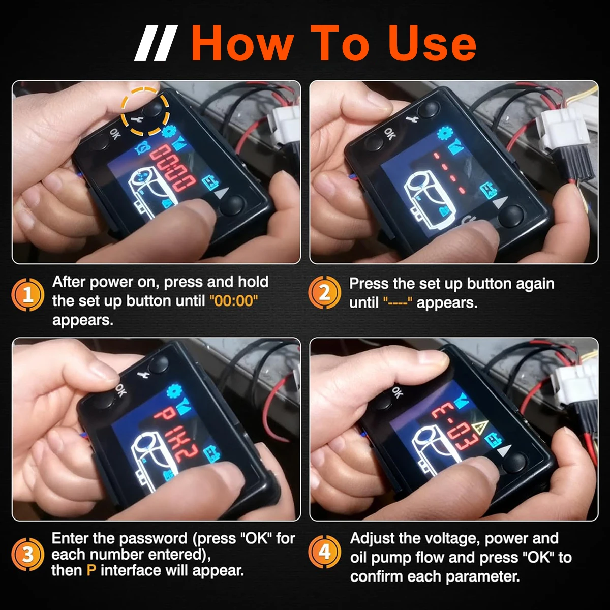 EAFC 5KW الديزل مسخن الهواء الخمار سخان الديزل 12 فولت/24 فولت التحكم عن بعد الديزل سخان التوقف مع LCD التبديل لسيارة شاحنة قارب #6