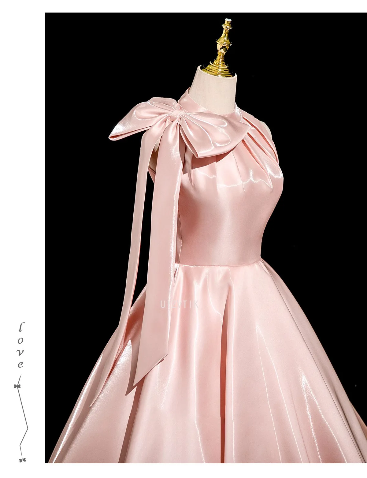 Abito da sera lungo in raso rosa Abito da donna semplice con scollo all'americana Abito da damigella d'onore francese di fascia alta Abiti da festa di fidanzamento Abiti da sposa