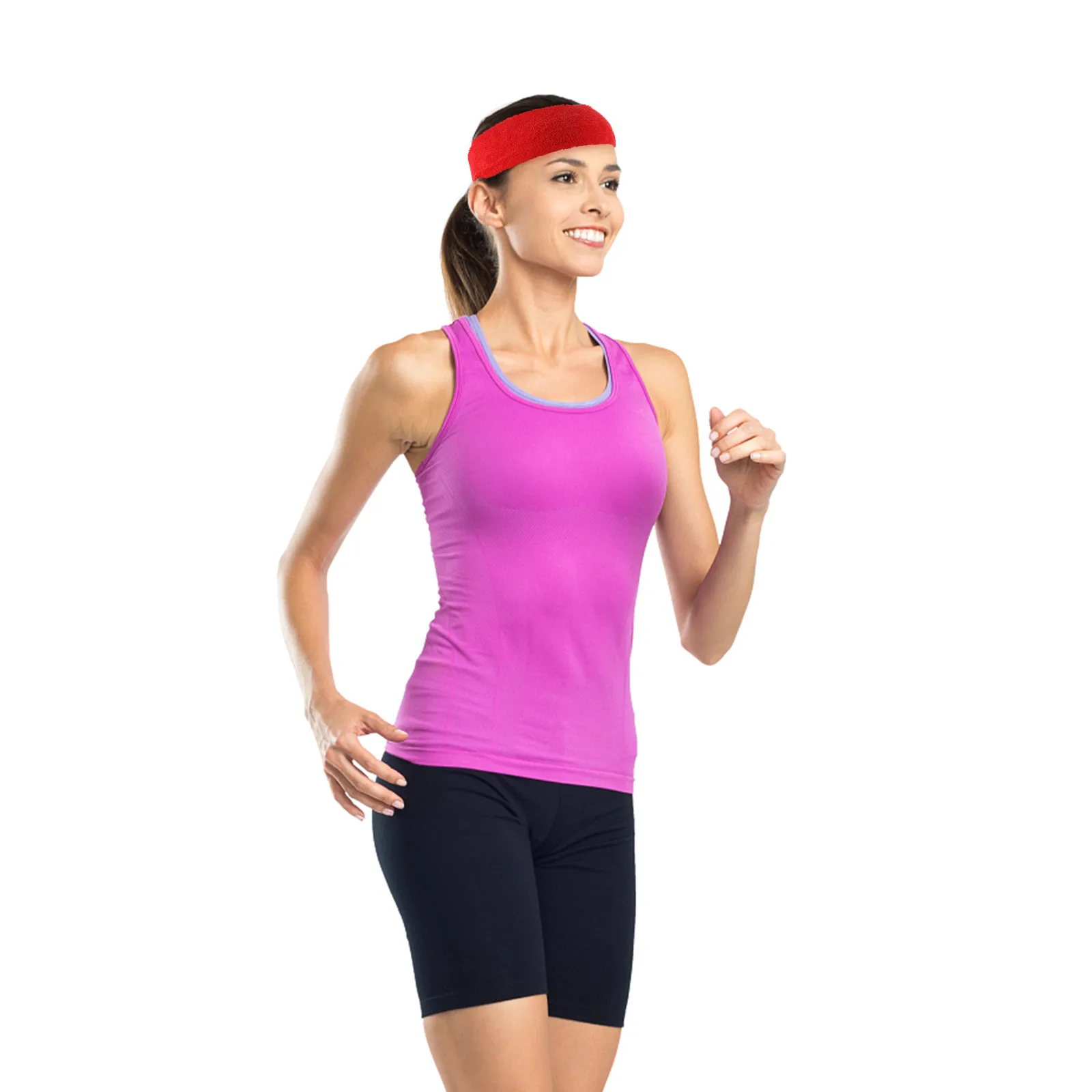 10Pcs Athletic Sweatband Lightweight Stretchy Headband for Running Yoga Basketball Gym Hiking Golf Fitness Sweat Management