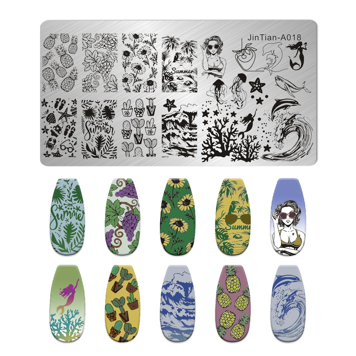 Summer Friute Nail Stamping Plates Line Sheep Pattern Cute sexy Girl Design Stamping Template Nail Art Image Plate Manicure Tool