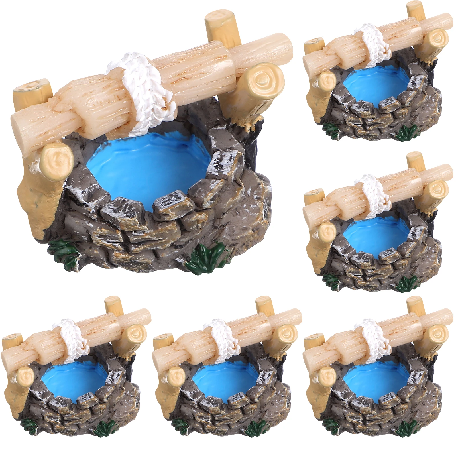 

Набор из 8 миниатюрных украшений для сада в виде колодцев для желаний, декор для сказочного сада, аксессуары для микроландшафта