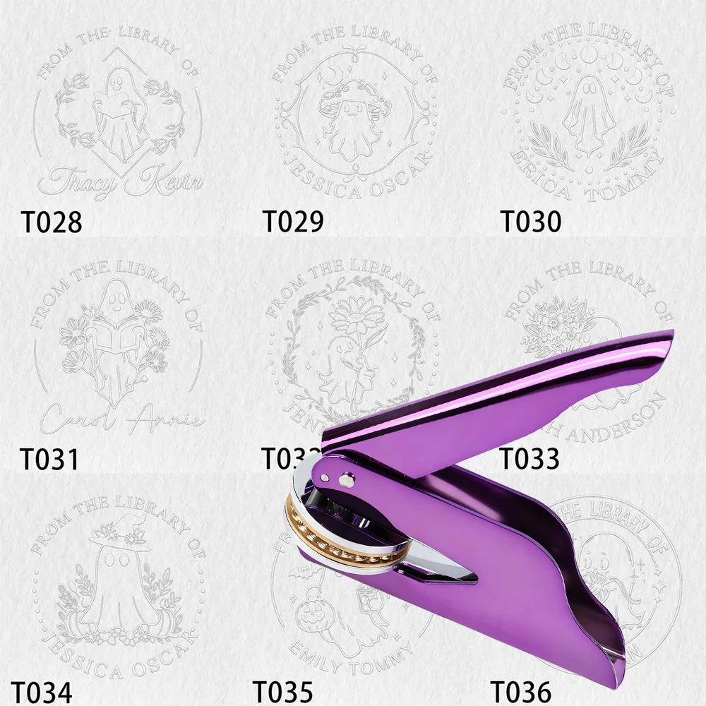 

Personalized Halloween Ghost Custom Text Embossers Stamp Custom Logo Design Embossing Stamp for Diy Festival Invites Envelope