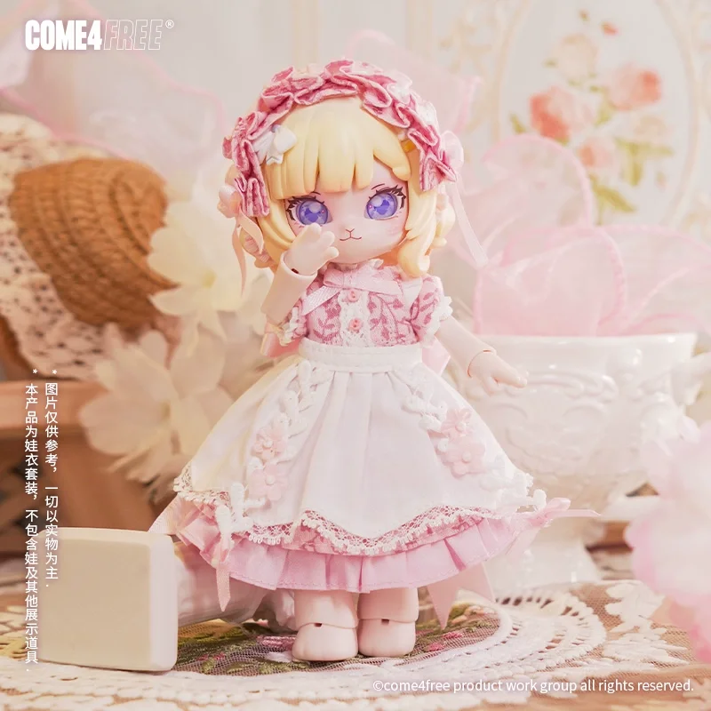 ​ ​ COME4FREE 1/12 BJD ملابس دمى سلسلة لغة الأزهار زهرة جرس فستان الوستارية الزي لملابس دمى OB11