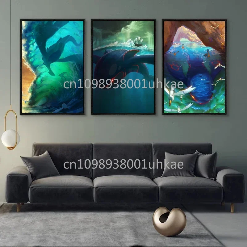 

Anime Pokemon Kyogre Lugia Rayquaza Darkrai Zapdos Retro HD Picture Canvas Painting Home Decoration Fresco Art Painting Gift