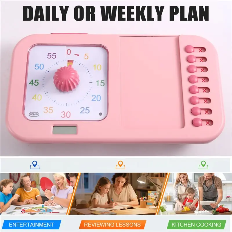 GOOD-Visual ADHD Timer 3 In 1 For Kids Adults With Chore Chart, Task Timer, Planning Board, Chores Planner Tools Schedule