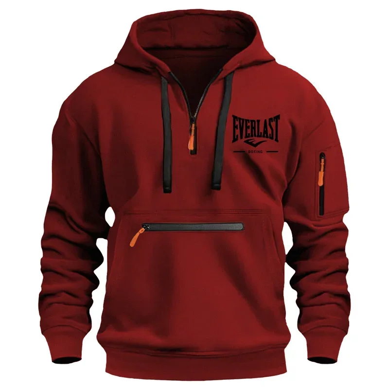 Lässiges Sweatshirt, lockerer Kapuzenpullover, modisches Herbst- und Winter-Sweatshirt, Herrenbekleidungsmarke, bedruckter Kapuzenpullover mit mehreren Reißverschlüssen