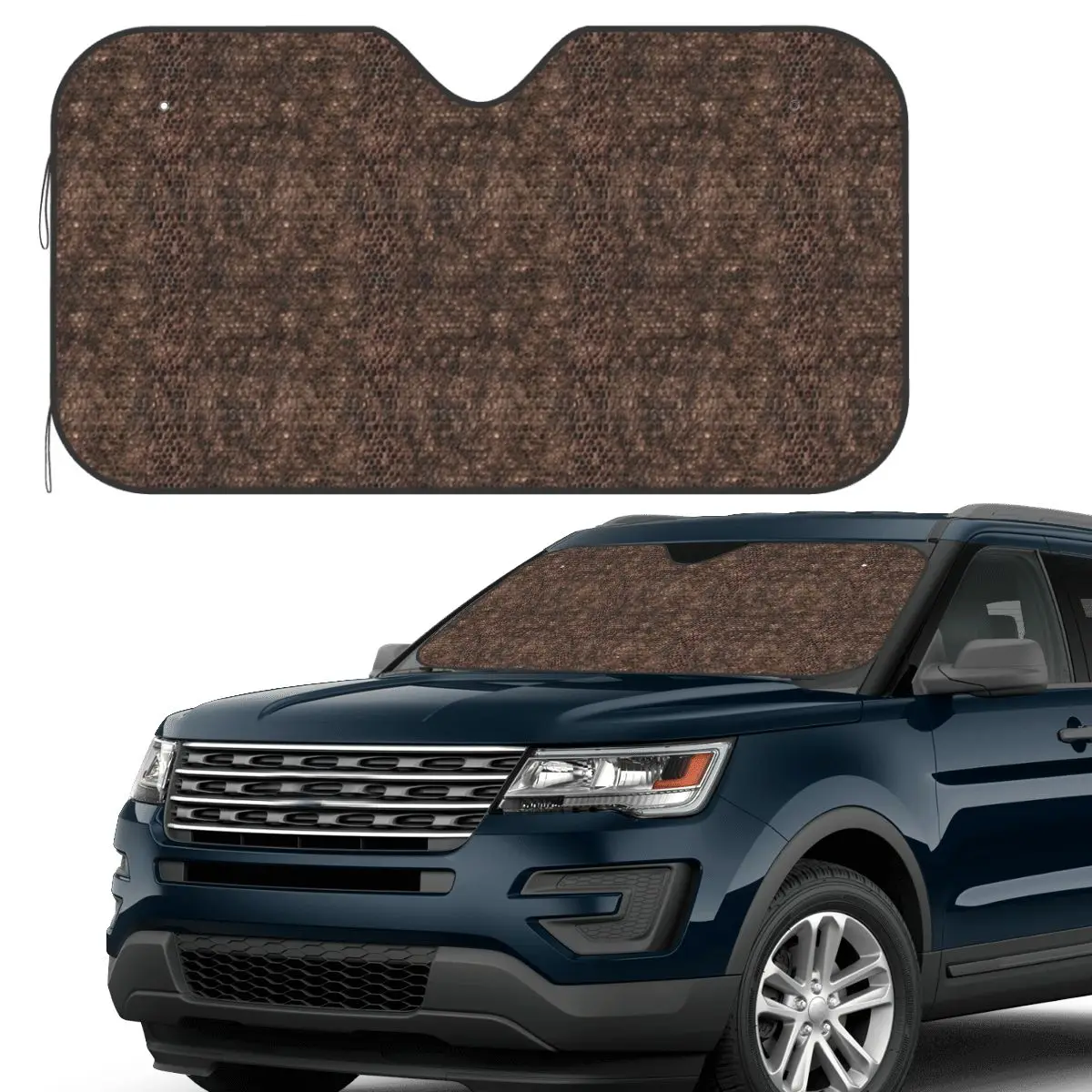 

Brown Snake Skin Pattern Design Sunshade Windscreen Car Front Windshield Window Sun Visor Accessories Covers