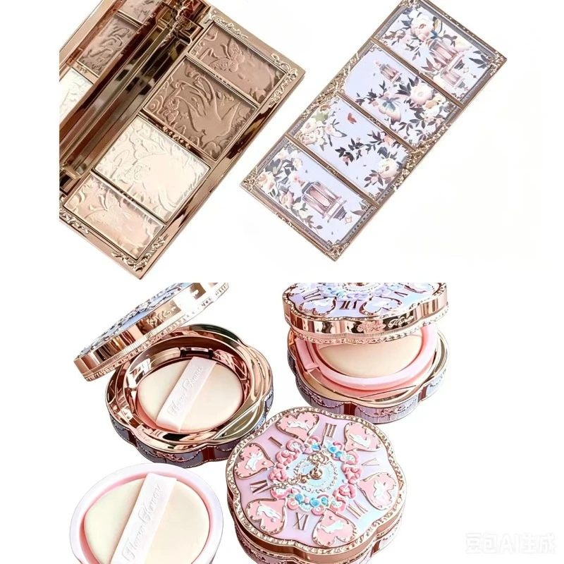 Flower Knows Bonnie Bunny Garden Collection Makeup  Air Cushion Setting Powder Oil Control Concealer Smooth Face Cosmetics