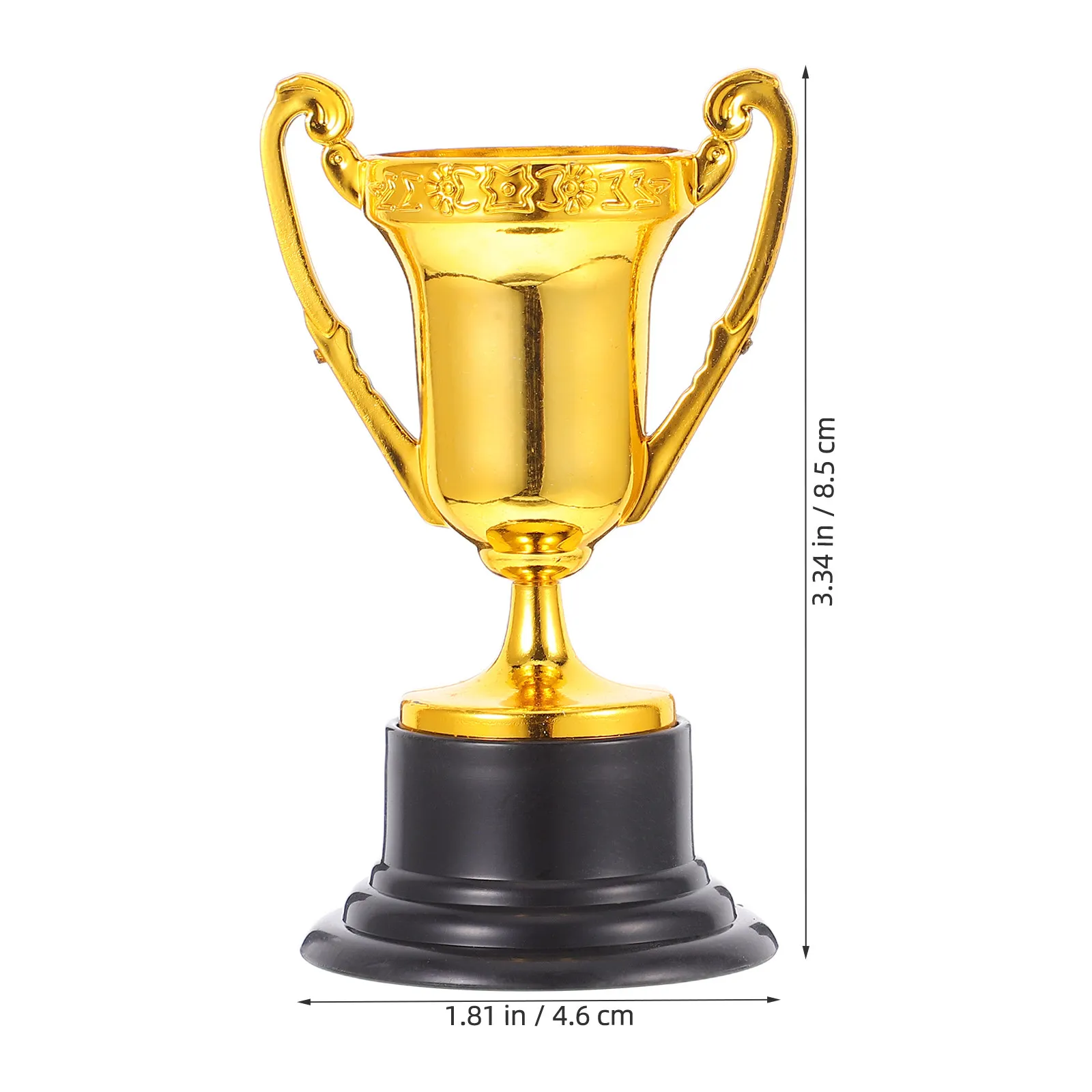 10Pcs Elegant Mini Plastic Trophy Cups Small Reward Prizes for Classroom Achievement Recognition Party Favors School Supply