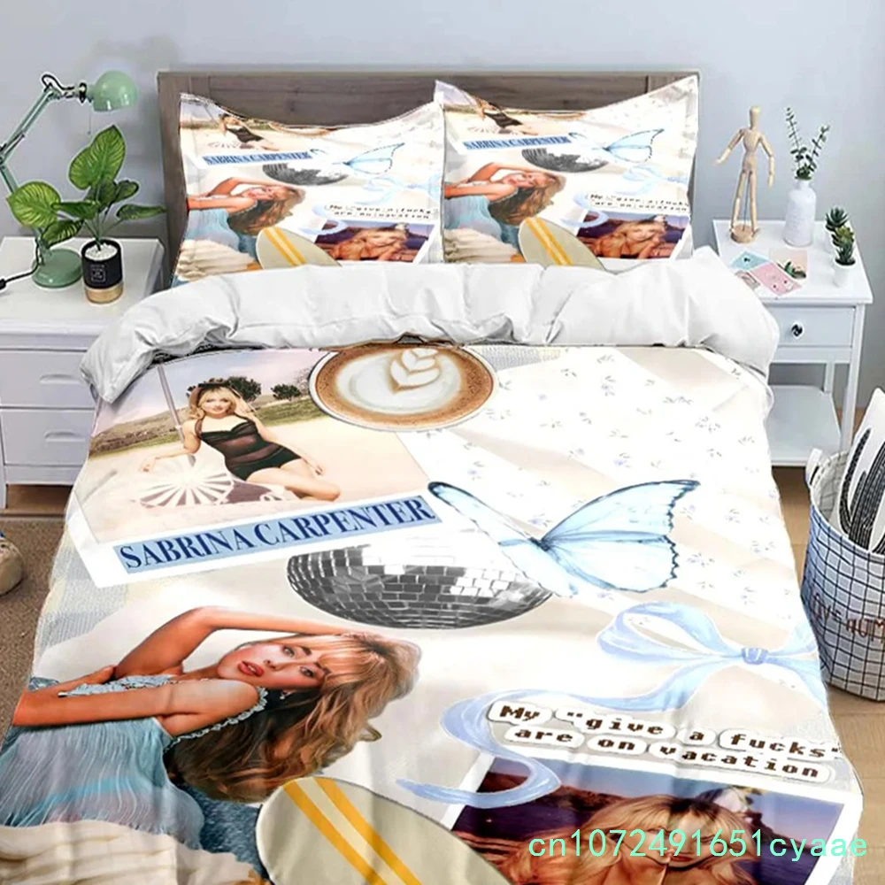 Pop Female Singer S-Sabrina Print Bedding Sets Exquisite Bed Supplies Set Duvet Cover Bed Comforter Set Bedding Set Luxury Gift