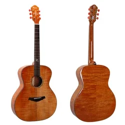 

Professional Wholesale Factory Price 40 Inch Acoustic Guitar Tiger Maple Solid Top Neck High Quality Guitar For Sale