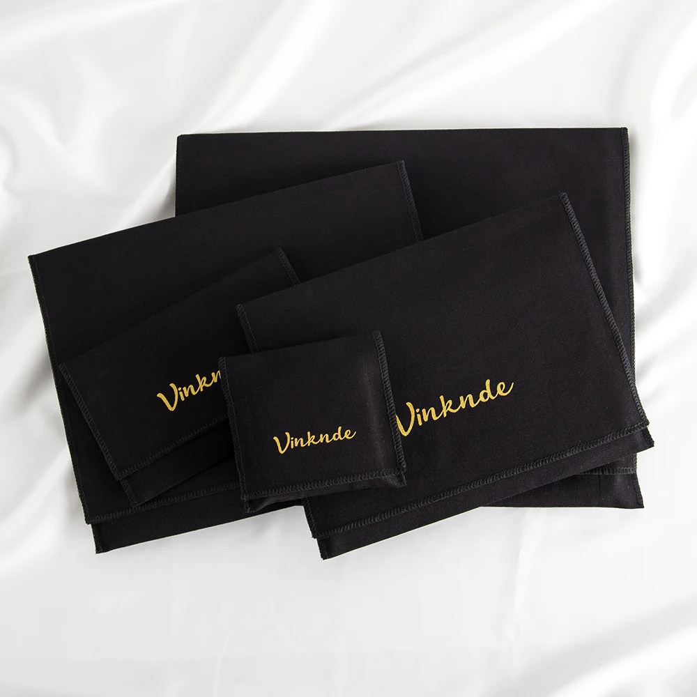 

Custom Logo Cotton Black White Envelope Flap Pouch for Cosmetic Dust Packaging Gift Bags for Lotion Eye Shadow Jewelry Storage
