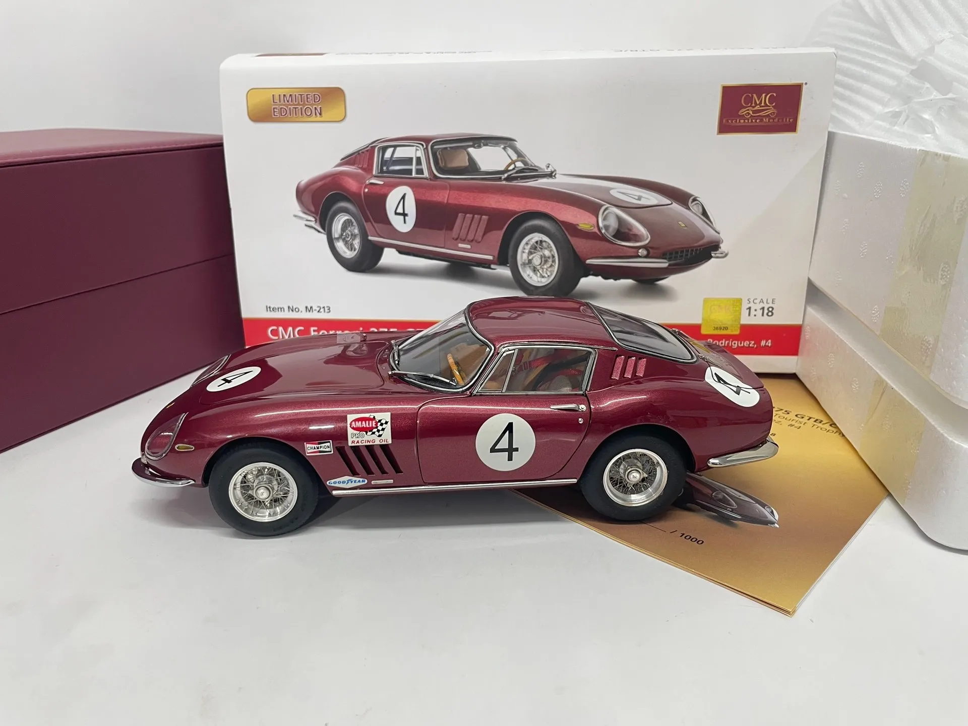 CMC 1:18 275 GTB/C 1966 #4 Simulation Limited Edition All Open Alloy Metal Static Car Model Toy Gift