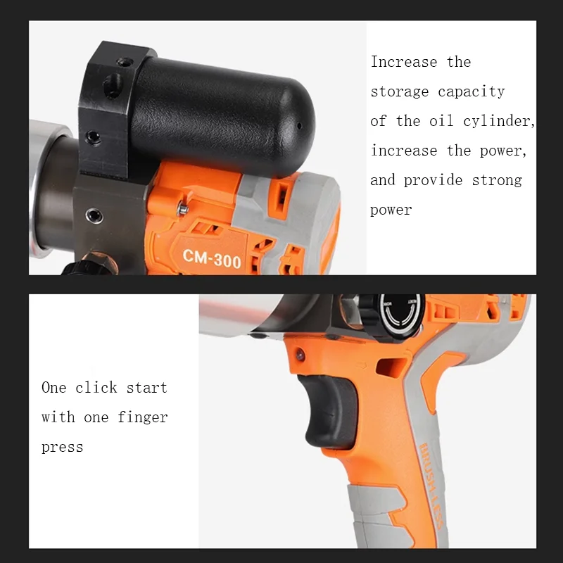 CM-300 ชาร์จไฮดรอลิกขนาดเล็กแบบพกพาลิเธียมไฟฟ้า CRIMPING CLAMP ทองแดงอลูมิเนียม Terminal CRIMPING คีม