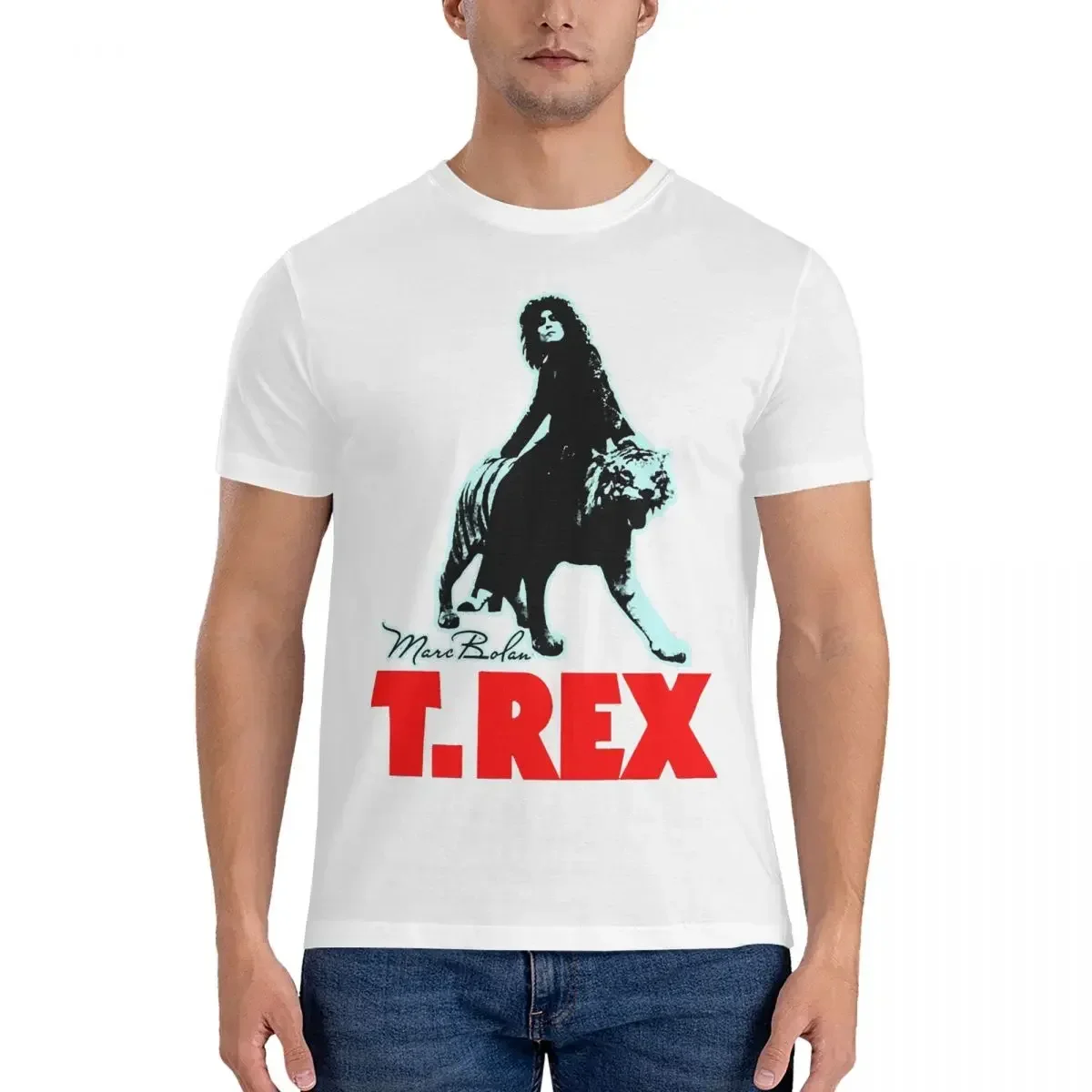 Great Model T Shirt Men Pure Cotton Novelty T-Shirts Round Neck T.Rex Band Tees Short Sleeve Clothes Birthday Present