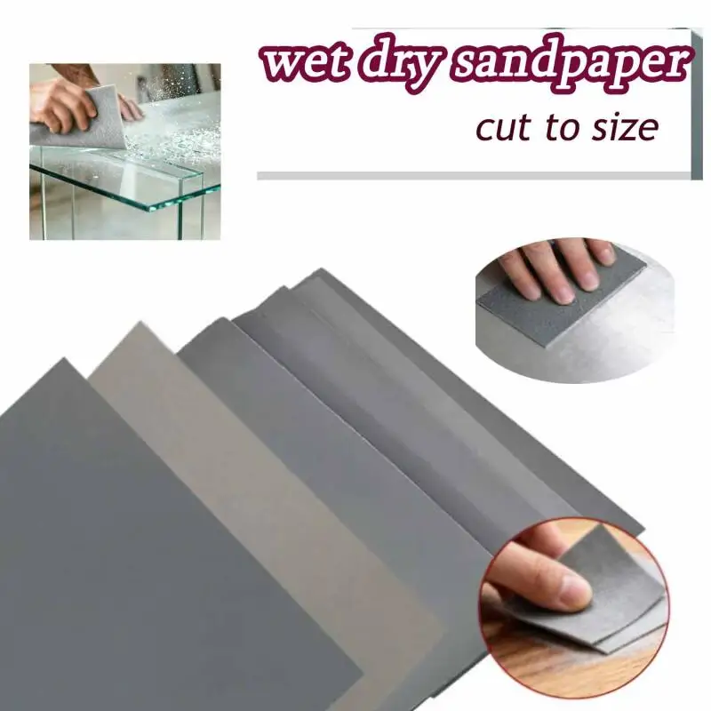 5/10/20pcs Wet and Dry Sandpaper Sheets 80 280 800 1000 2000 2500 4000 Polish Sandpaper Sheets Silicon Carbide Home Coarse