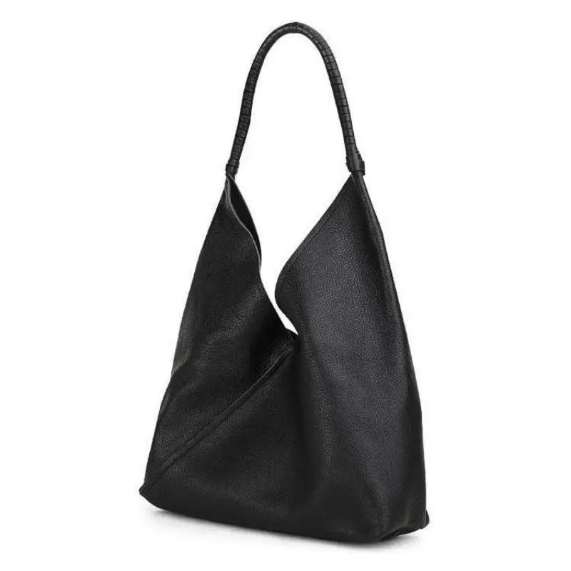 High Quality Cowhide Lychee Patterned Shoulder Bag With Large Capacity Simple And Casual Versatile And Multifunctional Tote Bags