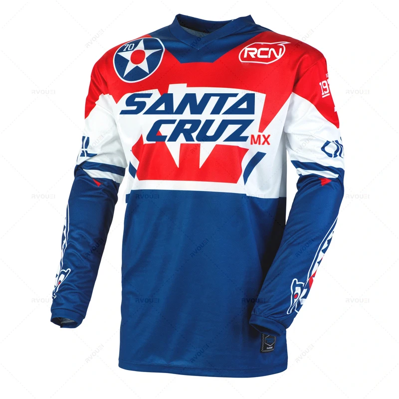 Rcn Santacruz Mx Motocross Jersey Downhill Bicyclet Racing Shirt Ciclismo Mountain Bike DH Ciclismo Hombre Quick Dry felpa