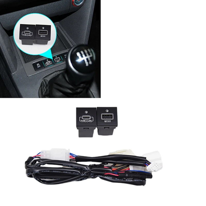 

Car QC3.0+PD Fast Charger Socket 12V/24V USB Charging Outlet Power Adapter For VW Golf 2006-2012