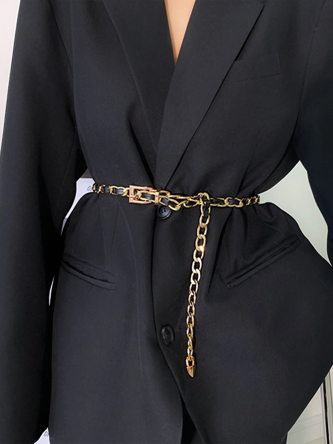 1 piece women's waist chain decoration dress suit waist metal thin waistband versatile fashion retro trend ins style belt for da