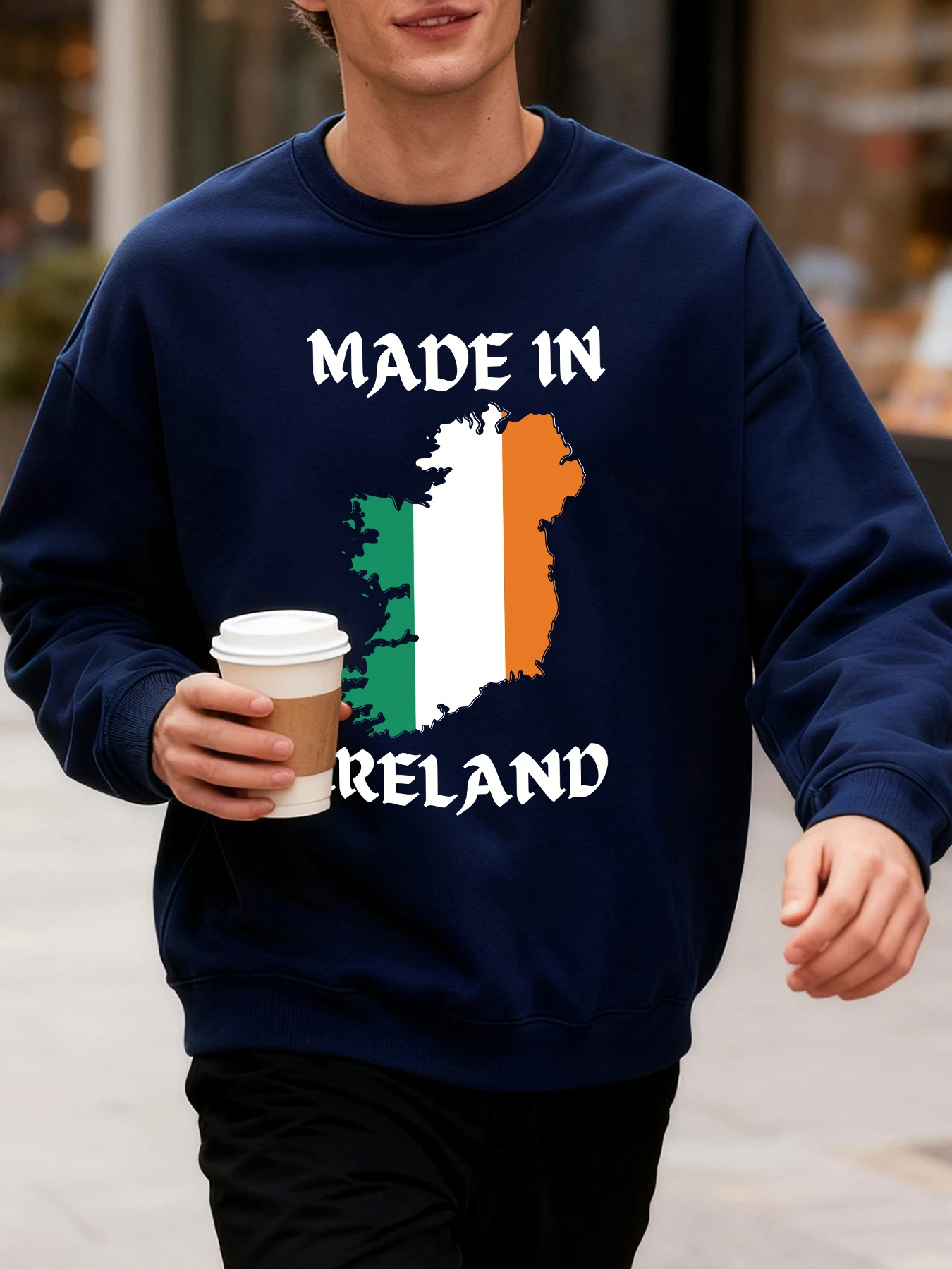 Made In Ireland Print Man Sweatshirt Bequeme lässige Mode Tops Oversize Streetwear Herbst warme All-Match-Sportbekleidung