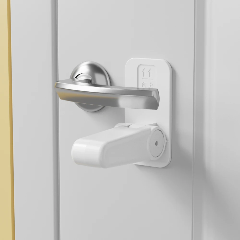 

Door Lever Lock Universal Anti-open Handle Child Baby Safety Locks Punch-free Multifunction Hidden Button Buckle Safety Lock