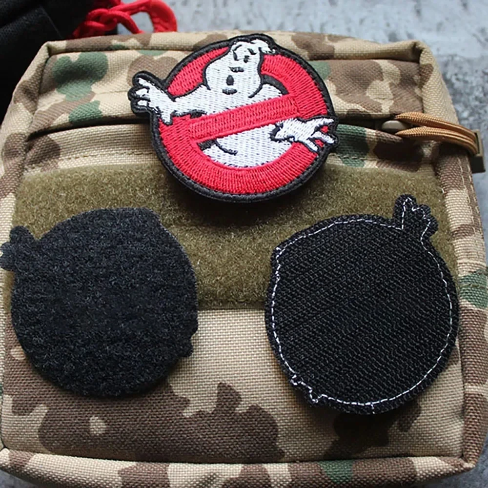 Ghostbuster Tactical Embroidered Patches Iron on Punk Patch for Clothes Hook&Loop Horror Movie Morale Badge Backpack Stickers