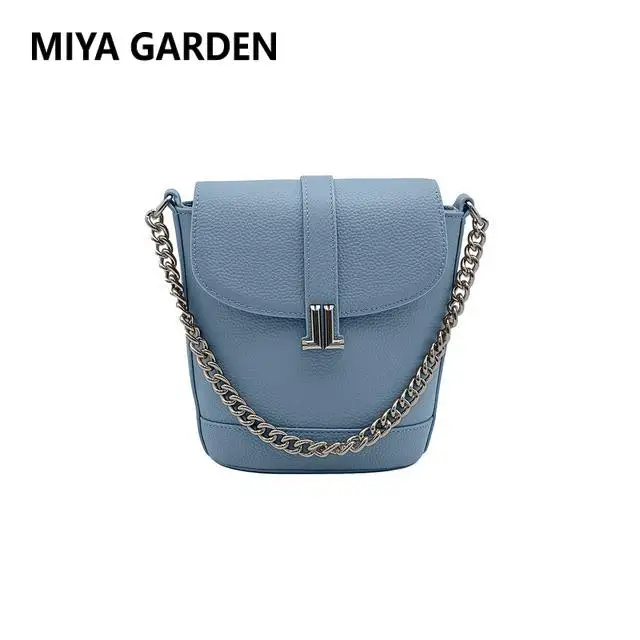 MIYA GARDEN Women's Shoulder Bag New Fashion Chain Bag Head Layer Cowhide Versatile Shoulder Diagonal Cross Bag