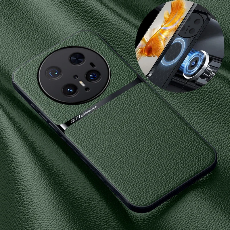 

Back Leather Cover Cases for Huawei Mate 50 30 60 70 40 Pro Magnetic Car Holder Lens Protect Shockproof Soft Silicone Phone Case