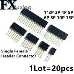 10pcs Pin Header 8 pin 2.54MM 10MM Long Needle Female Pin Header Strip Stackable Header Connector 1*8p 2P 4p 6p 10p 15p 5p 1*3P