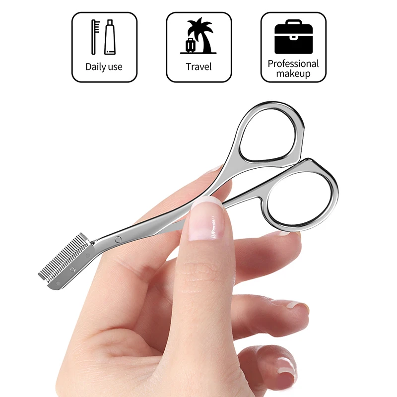 Eyebrow Trimmer Scissor Beauty Products For Women Eyebrow Scissors With Comb Stainless Steel Makeup Tools Beauty Scissors