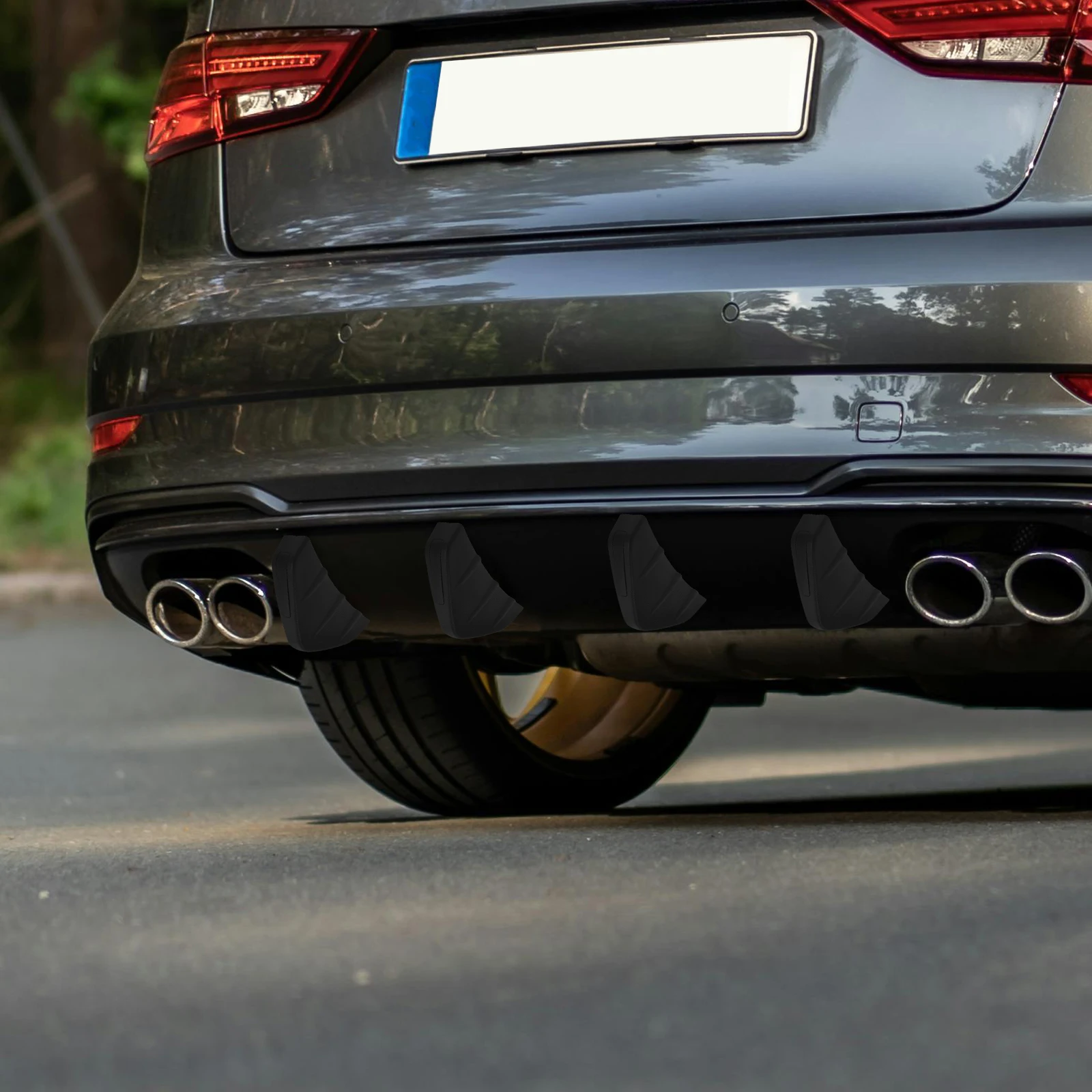 

4pcs Rear Bumper Diffuser Spoilers Universal Exterior Accessories Durable Pp Material Auto Bumper Spoiler For Car Models Wind