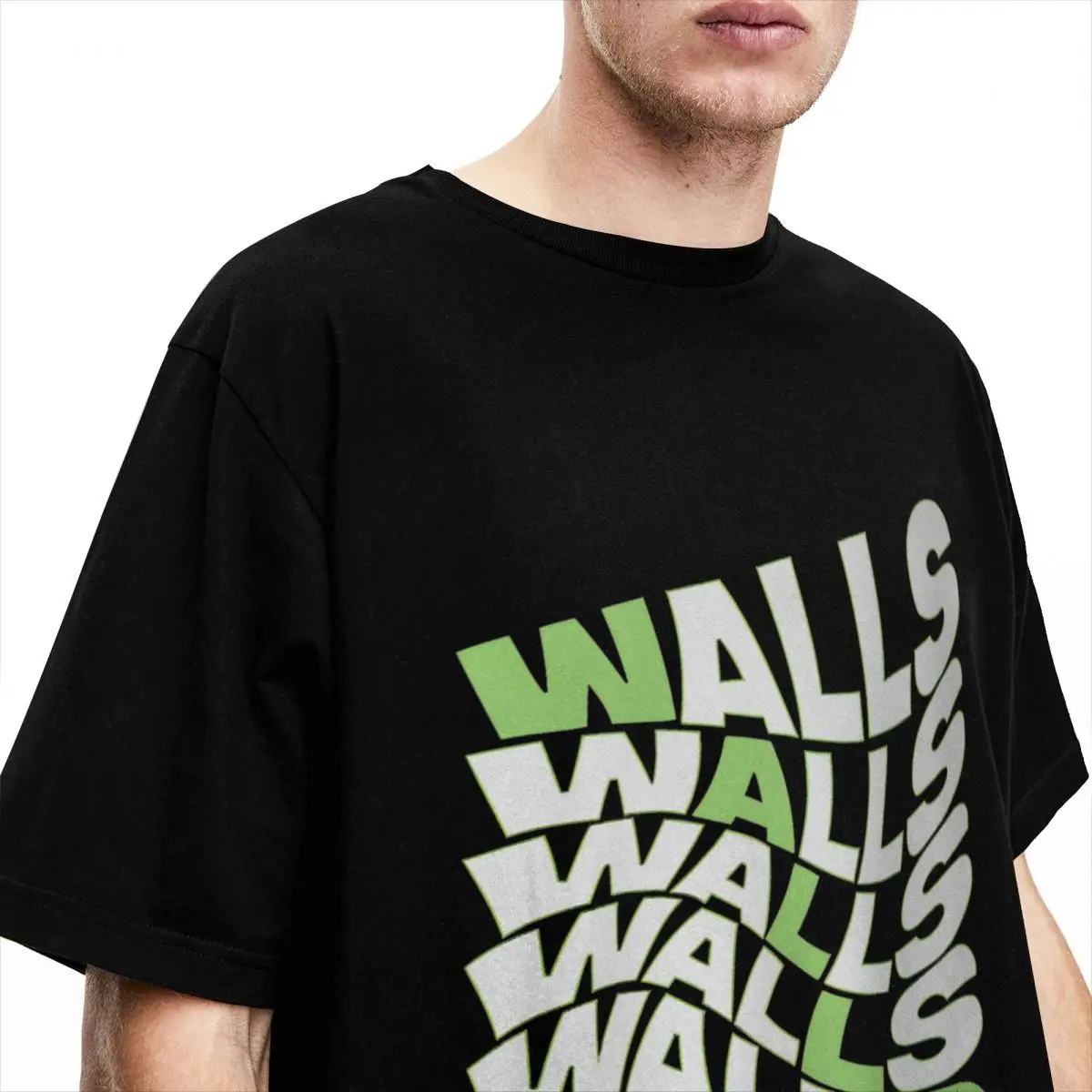 Men Women Walls Louis Tomlinsons Coloured Stripe Green T Shirts Accessories 100% Cotton Tops T-shirt Graphic Print Tee Shirt