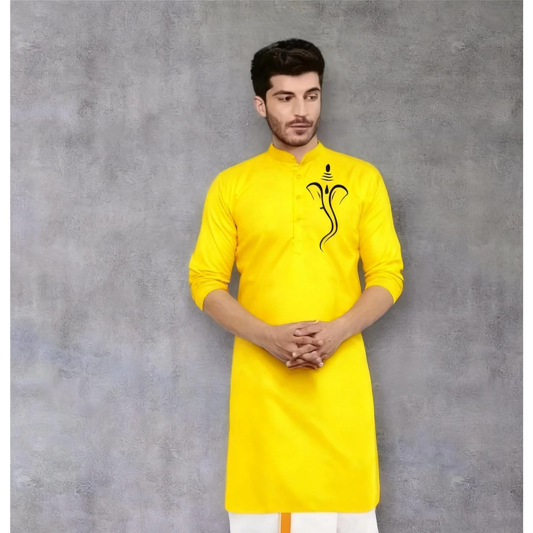 2026 Muslim Men'S Robe Long-Sleeved Ethnic Style Stand Collar Arabic Clothing Men'S Islamic Casual Robe National style